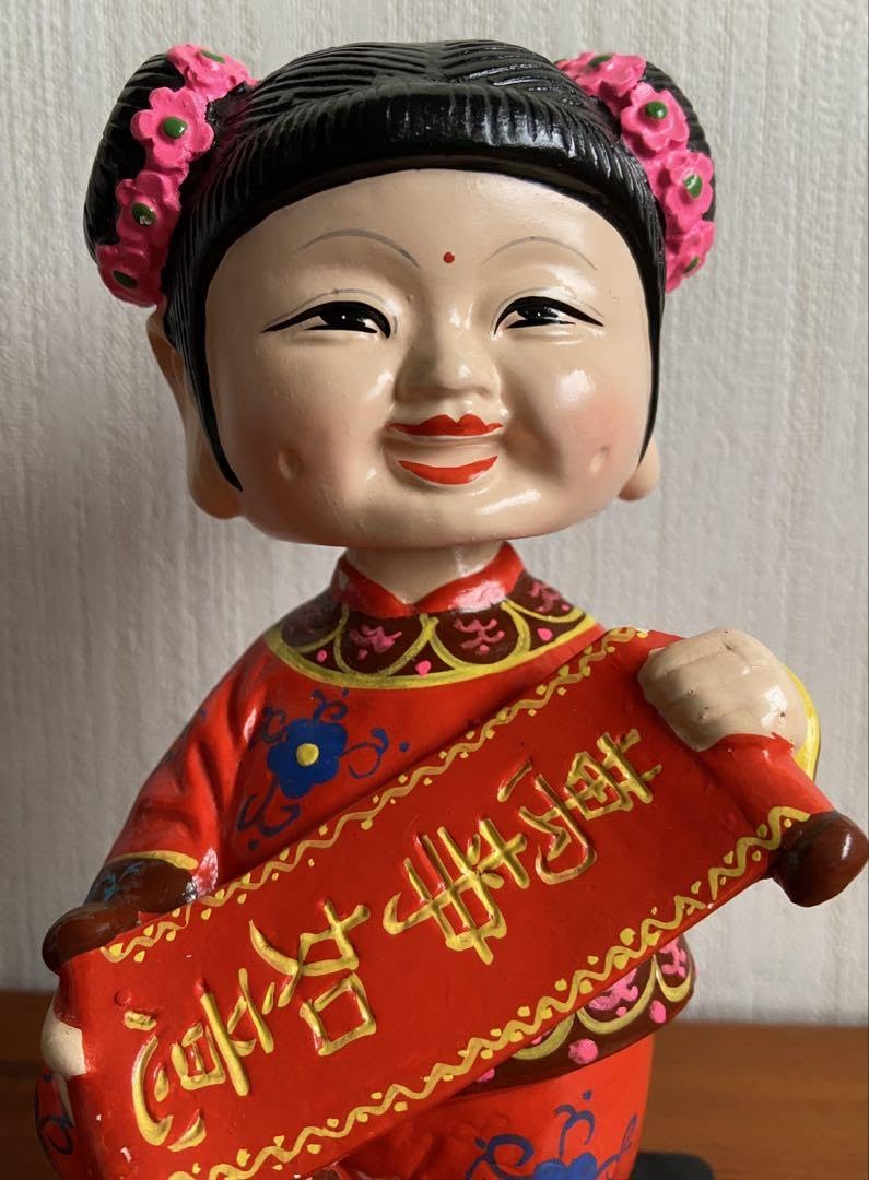 中国焼物　人形 Amazon | 首振り人形 中国 陶器人形 萬事如意 | 人形・ドール | おもちゃ